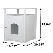 Cat Washroom Litter Box Cover / Night Stand Pet House, White