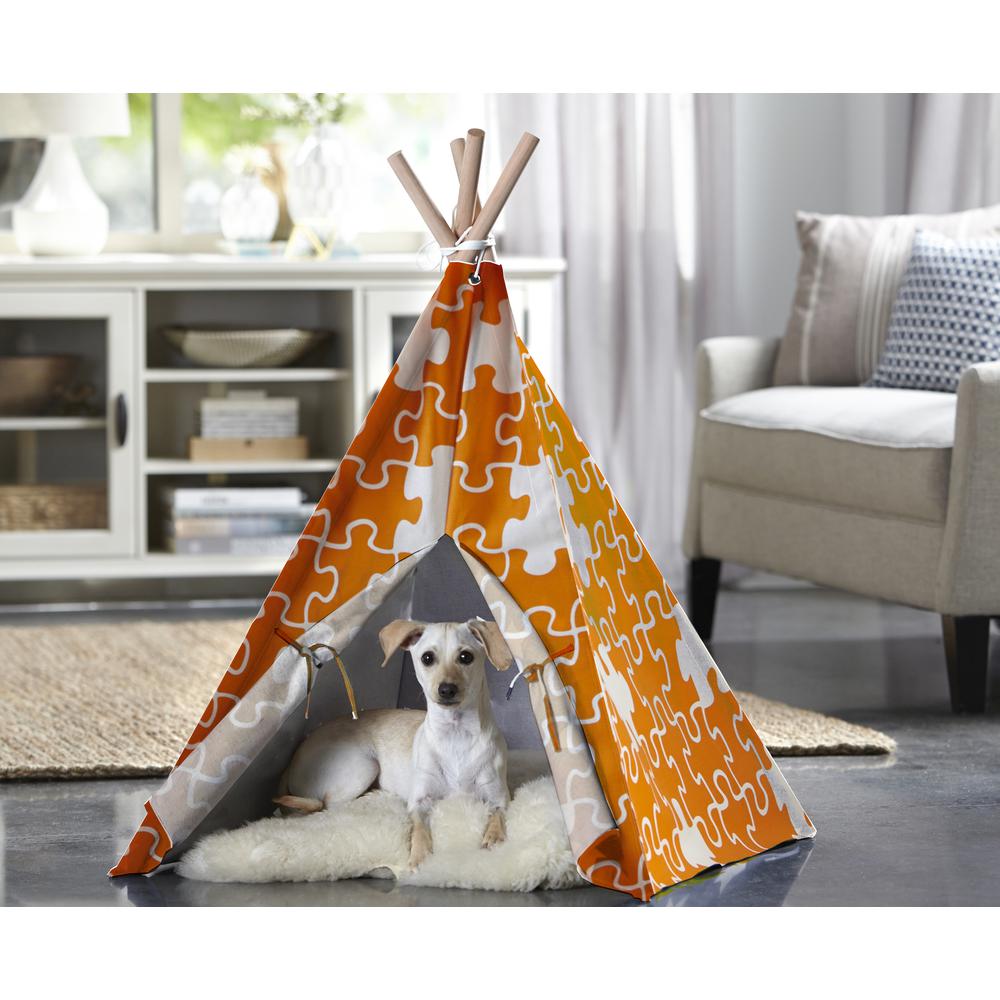Pet Teepee, Orange Puzzle , Medium