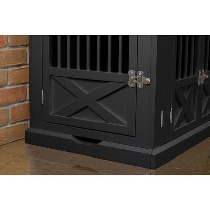 Triple Door Dog Crate, Black, Medium