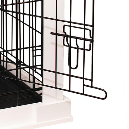 Cage With Crate Cover, White, Large