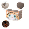 Opal Modern Cardboard Happy Cat Head 2-In-1 Cat Cave Scratcher