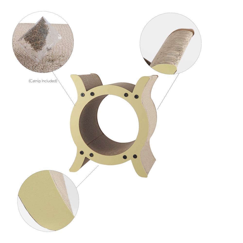 Nyan Modern Cardboard Tunnel Cat Scratcher With Catnip