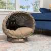Socket Dome Bohemian Handwoven Rattan Cat Bed With Machine-Washable Cushion