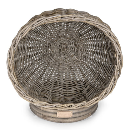 Socket Dome Bohemian Handwoven Rattan Cat Bed With Machine-Washable Cushion