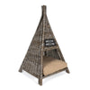 Tiki Tent Coastal Handwoven Rattan Cat Bed With Machine-Washable Cushion