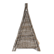 Tiki Tent Coastal Handwoven Rattan Cat Bed With Machine-Washable Cushion