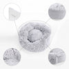 Small/Medium Modern Lucite Calming Fluffy Donut Pet Bed with Washable Cover