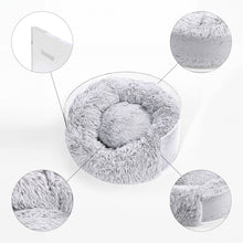 Small/Medium Modern Lucite Calming Fluffy Donut Pet Bed with Washable Cover