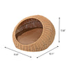 19.5" x 18" Circular Faux Wicker Pet Bed with Machine-Washable Cushion, Natural