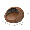 19.5" x 18" Circular Faux Wicker Pet Bed with Machine-Washable Cushion, Brown
