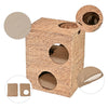 Modern Classic 2-Tier Handwoven Hyacinth Rectangular 5-Hole Cat Condo