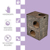 Modern Classic 2-Tier Handwoven Hyacinth Rectangular 5-Hole Cat Condo