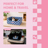 Bosco 17" Cardboard Cat Litter Box with Scoop, Navy Checker (2-Pack)