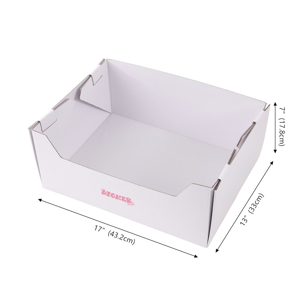 Bosco 17" Cardboard Cat Litter Box with Scoop, White (2-Pack)