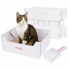 Bosco 17" Cardboard Cat Litter Box with Scoop, White (2-Pack)