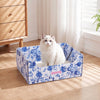 Bosco 17" Cardboard Cat Litter Box with Scoop, Chinoiserie Blue (2-Pack)