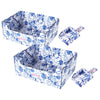 Bosco 17" Cardboard Cat Litter Box with Scoop, Chinoiserie Blue (2-Pack)