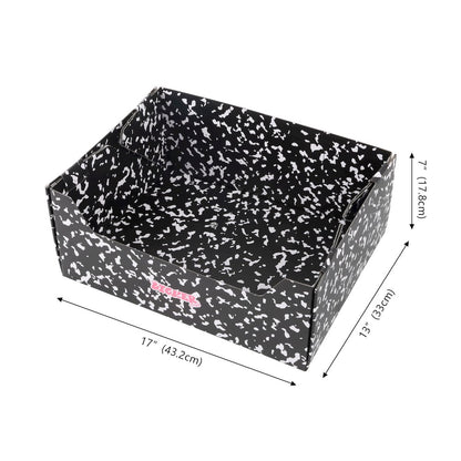 Bosco 17" Cardboard Cat Litter Box with Scoop, Speckle Black (2-Pack)