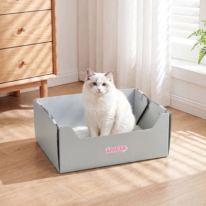 Bosco 17" Cardboard Cat Litter Box with Scoop, Cloud Gray (2-Pack)