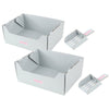 Bosco 17" Cardboard Cat Litter Box with Scoop, Cloud Gray (2-Pack)