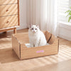 Bosco 17" Cardboard Cat Litter Box with Scoop, Honey Oak (2-Pack)