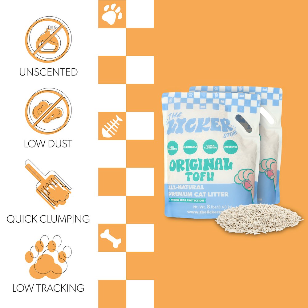 Ultra Absorbent Fast Clumping Flushable Tofu Cat Litter, 8 LBS x 2 Bags
