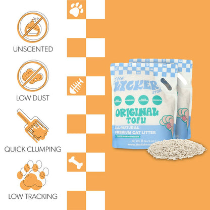 Ultra Absorbent Fast Clumping Flushable Tofu Cat Litter, 8 LBS x 2 Bags