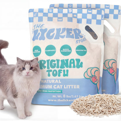 Ultra Absorbent Fast Clumping Flushable Tofu Cat Litter, 8 LBS x 2 Bags
