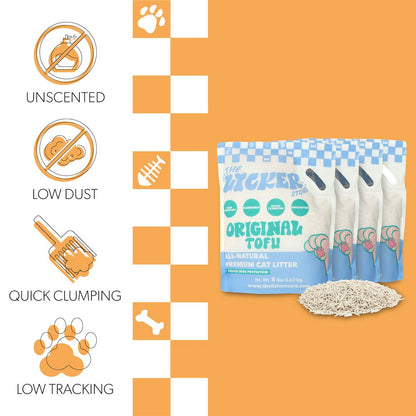 Ultra Absorbent Fast Clumping Flushable Tofu Cat Litter, 8 LBS x 4 Bags