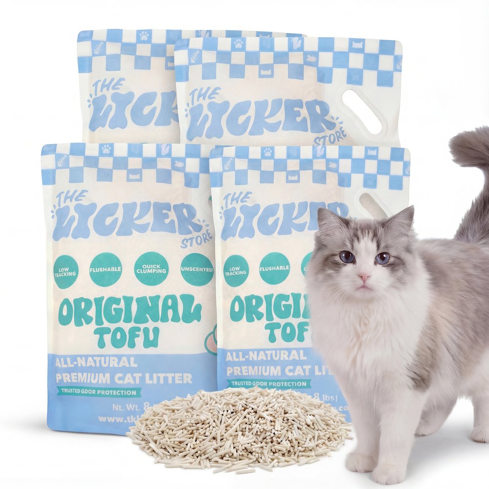 Ultra Absorbent Fast Clumping Flushable Tofu Cat Litter, 8 LBS x 4 Bags