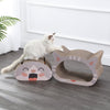 Opal Modern Cardboard Happy Cat Head 2-In-1 Cat Cave Scratcher