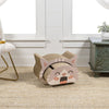 Opal Modern Cardboard Happy Cat Head 2-In-1 Cat Cave Scratcher