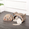 Opal Modern Cardboard Happy Cat Head 2-In-1 Cat Cave Scratcher
