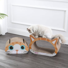 Opal Modern Cardboard Happy Cat Head 2-In-1 Cat Cave Scratcher