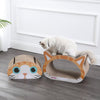 Opal Modern Cardboard Happy Cat Head 2-In-1 Cat Cave Scratcher
