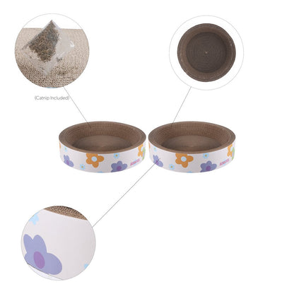 Daisy Modern Cardboard Bowl Cat Scratcher With Catnip