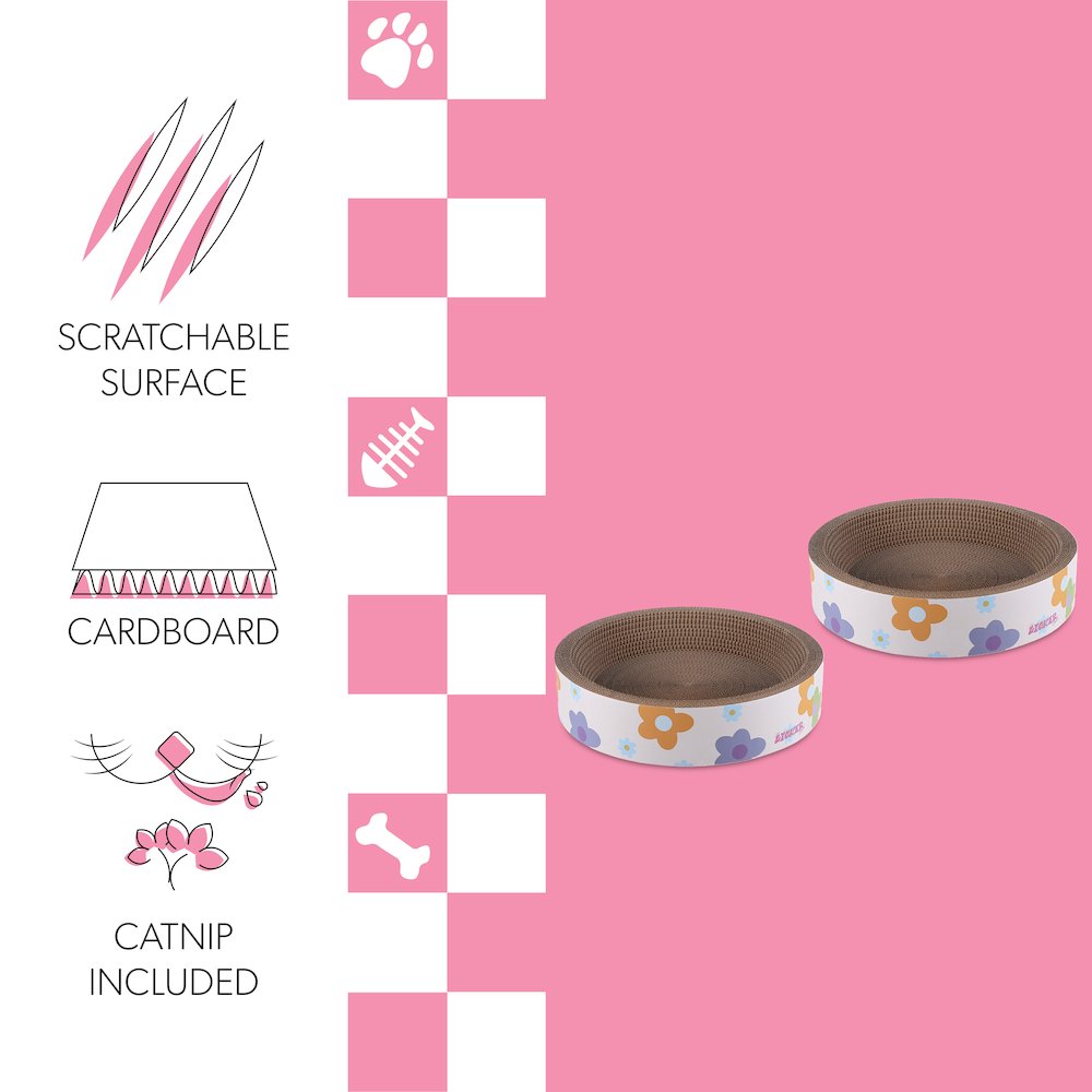 Daisy Modern Cardboard Bowl Cat Scratcher With Catnip