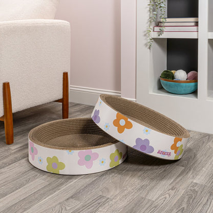 Daisy Modern Cardboard Bowl Cat Scratcher With Catnip