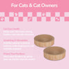Daisy Cardboard Bowl Cat Scratcher with Catnip, Oak Wood Finish (Set of 2)