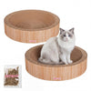 Daisy Cardboard Bowl Cat Scratcher with Catnip, Oak Wood Finish (Set of 2)