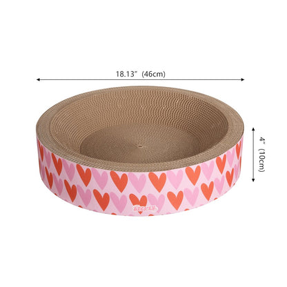 Daisy Modern Cardboard Bowl Cat Scratcher with Catnip, Pink/Red (Set of 2)