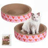 Daisy Modern Cardboard Bowl Cat Scratcher with Catnip, Pink/Red (Set of 2)
