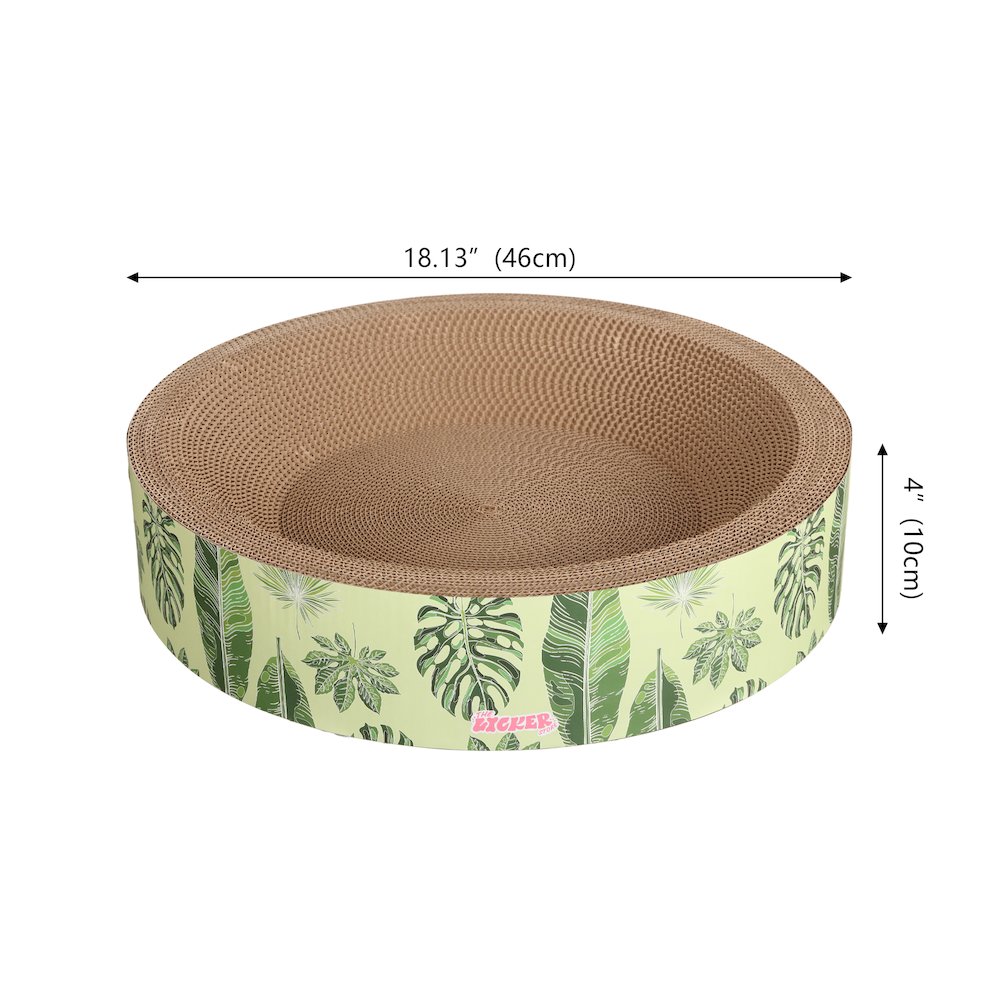 Daisy Modern Cardboard Bowl Cat Scratcher with Catnip, Mint/Green (Set of 2)