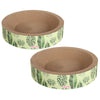 Daisy Modern Cardboard Bowl Cat Scratcher with Catnip, Mint/Green (Set of 2)