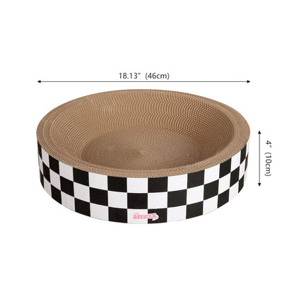 Daisy Modern Cardboard Bowl Cat Scratcher with Catnip, White/Black (Set of 2)