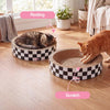Daisy Modern Cardboard Bowl Cat Scratcher with Catnip, White/Black (Set of 2)