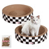 Daisy Modern Cardboard Bowl Cat Scratcher with Catnip, White/Black (Set of 2)