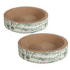Daisy Modern Cardboard Bowl Cat Scratcher with Catnip, Green (Set of 2)