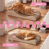 Kokomo Coastal Cardboard Lounge Bed Cat Scratcher with Catnip, Oak Wood Finish