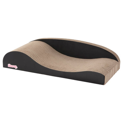 Kokomo Coastal Cardboard Lounge Bed Cat Scratcher with Catnip, Black